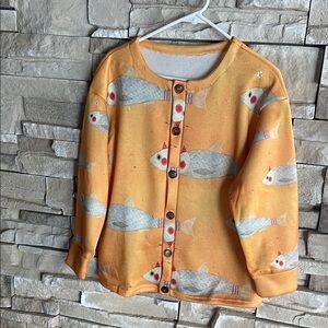 Othr Orange Fish Print Sweatshirt